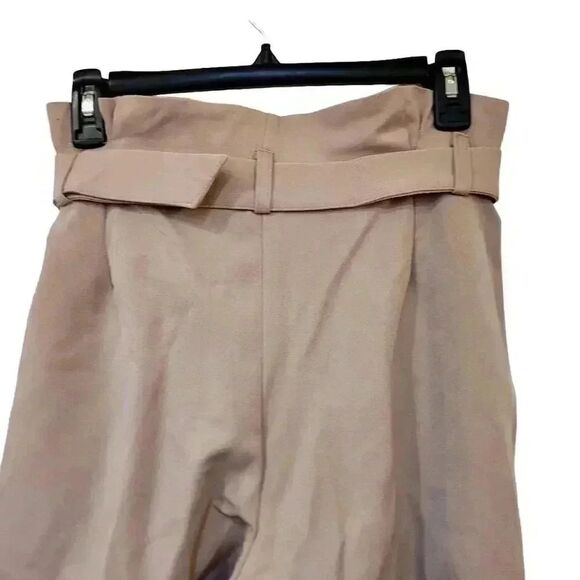 Just Fab Women's Taupe Poly/Rayon/Spandex Lightweight Paperbag Shorts w Pockets - Picture 9 of 12